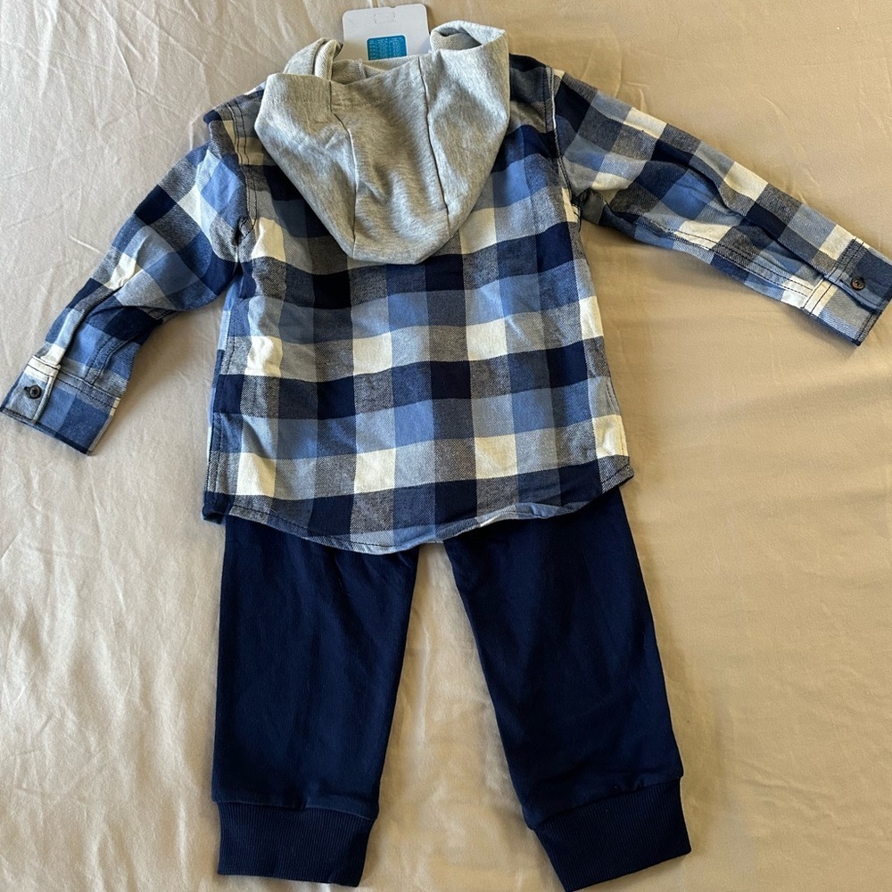 Carter's Blue and White Plaid Shirt, Size 3T - Picture 7 of 8